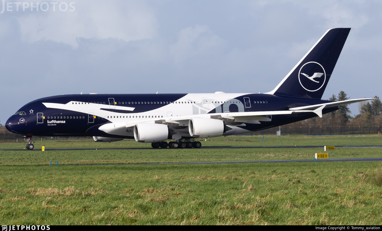 Lufthansa’s A380 in 100th anniversary livery