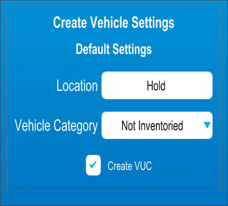 Settings in Photomate: Create Vehicle Default Settings