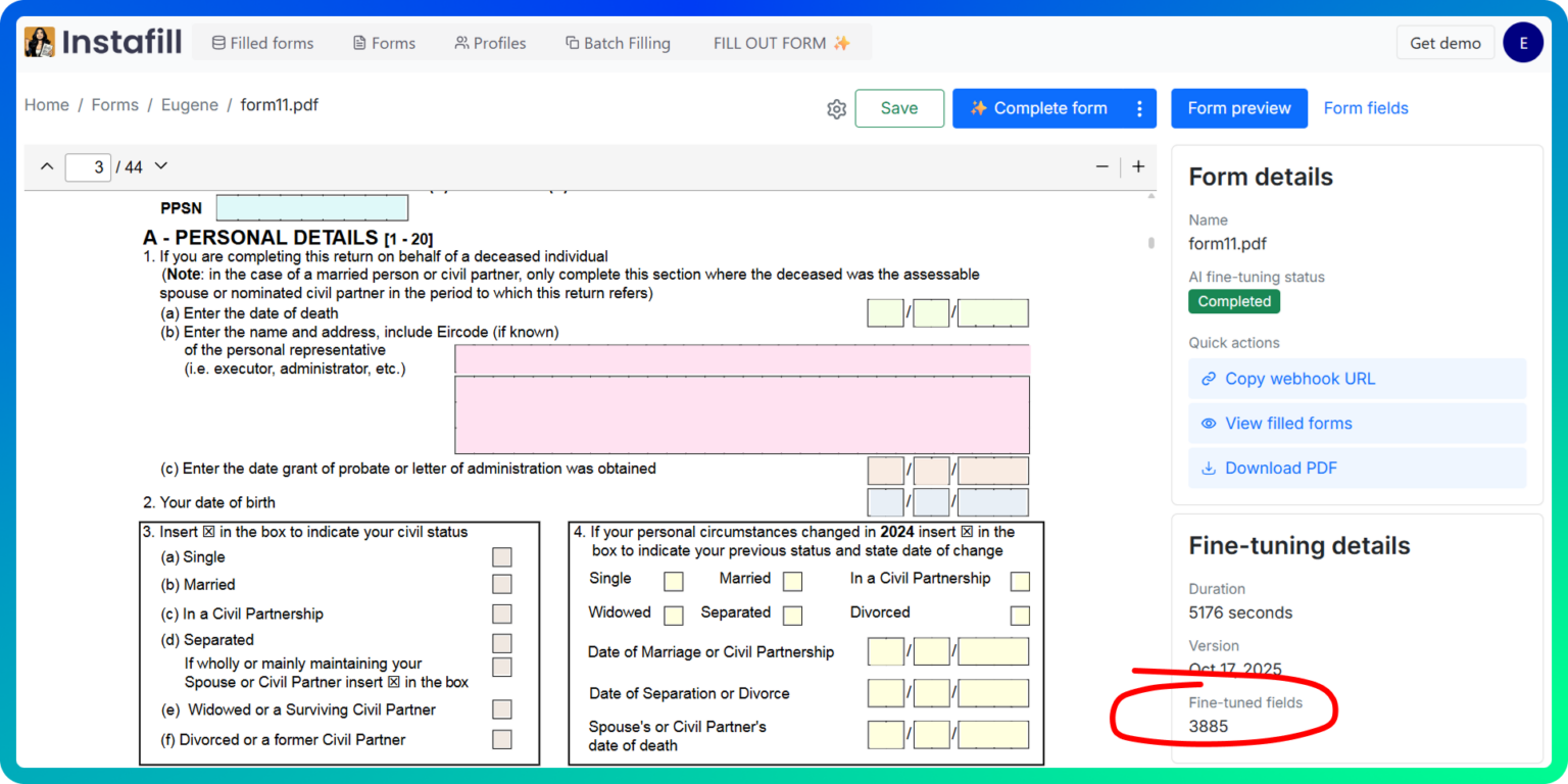 Ireland Form 11