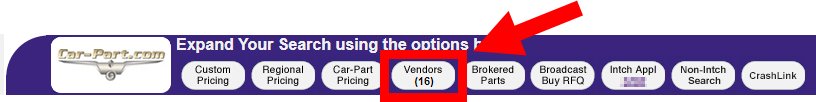 Vendors button in Trading Partners