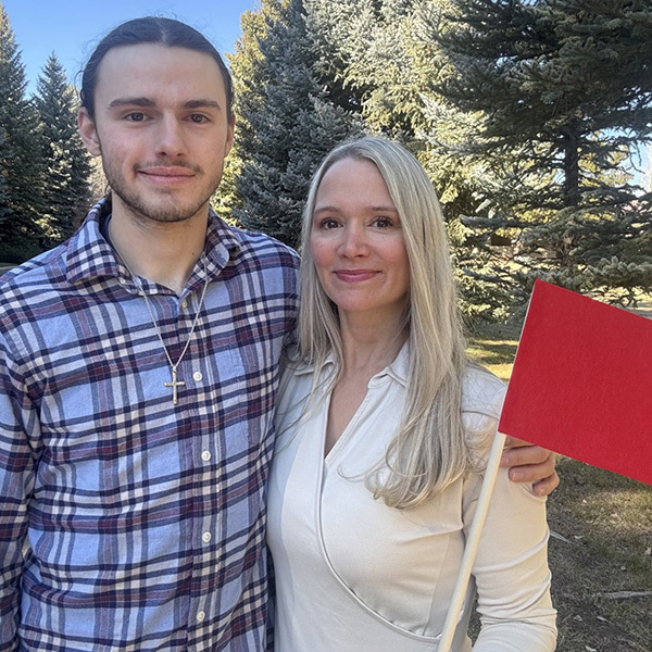 Caroline Fleur and son 