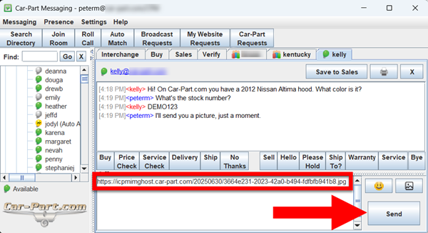 Image link in an iCPM chat 