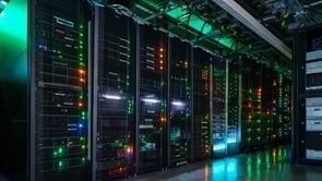 a large bank of computers in a data center