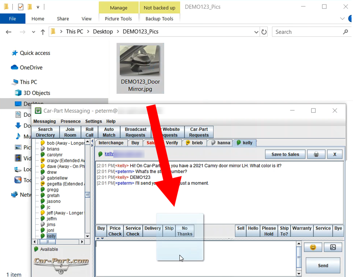 An image file being dragged into iCPM
